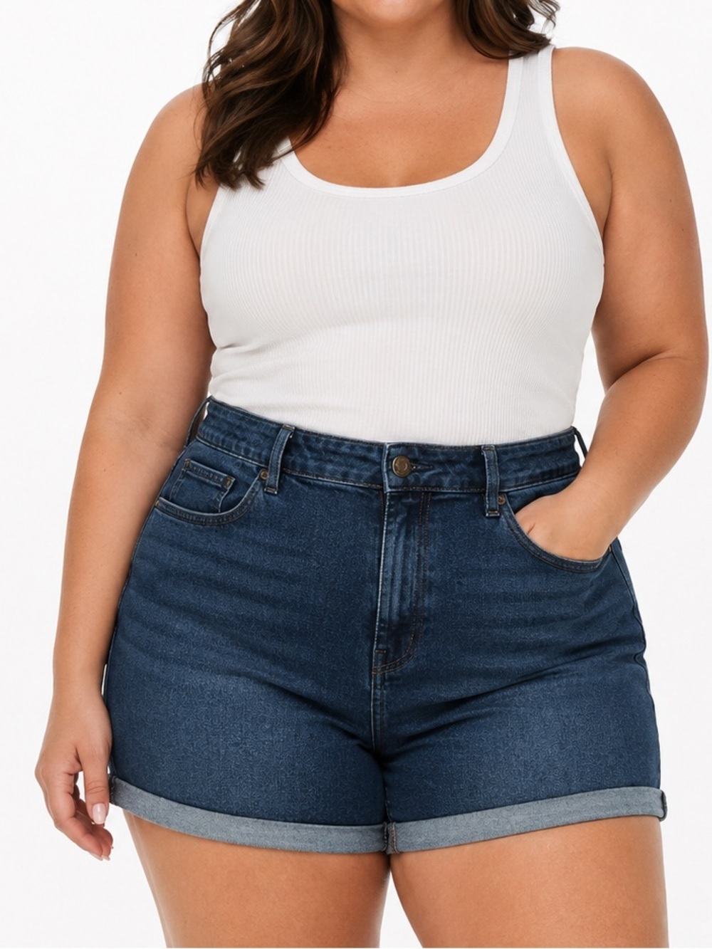 Dark Wash Denim Shorts for Women